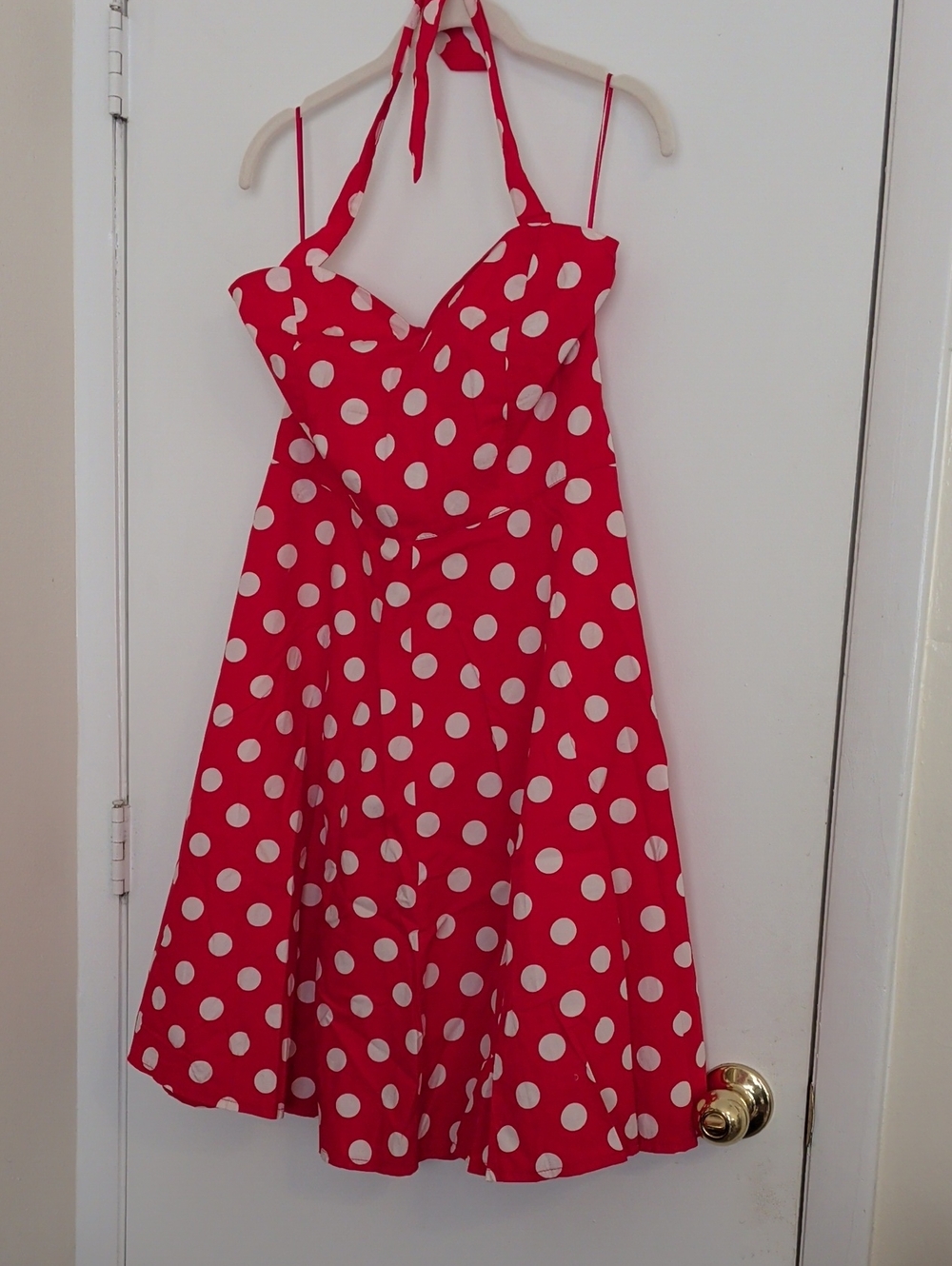 Girls Red Polka Dot Halter Dress